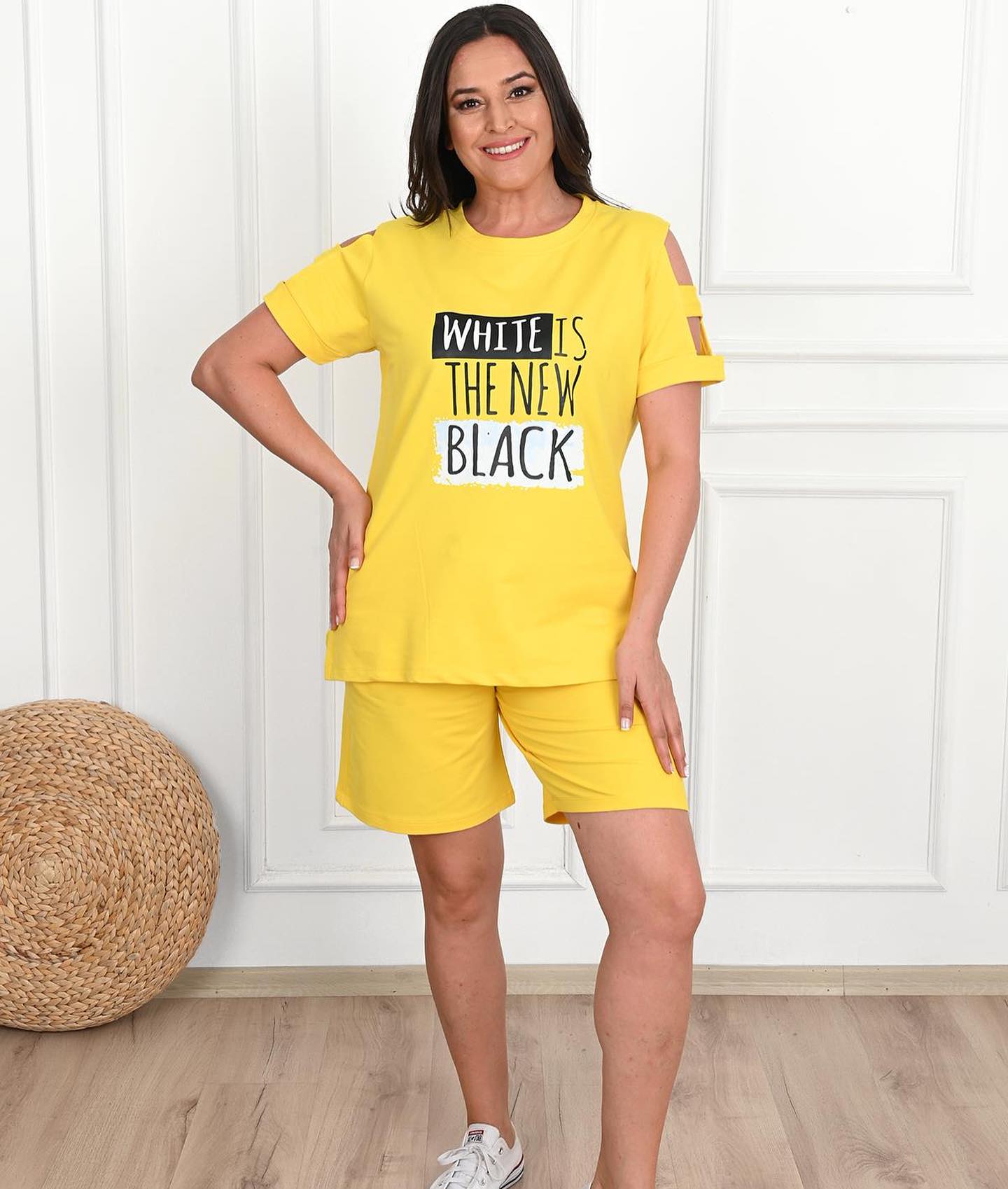 Női melegítőruha plus size fehér 3802-23
