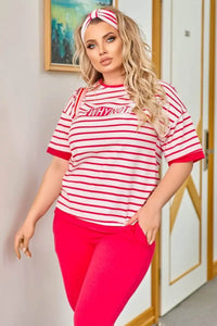 Női melegítő plus size csíkos WHY NOT 3803-23