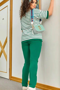 Női melegítő plus size csíkos WHY NOT 3803-23