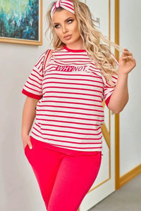 Női melegítő plus size csíkos WHY NOT 3803-23