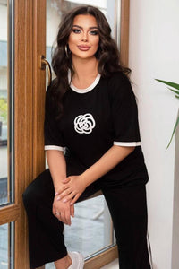 Női plus size melegítő virágmintával 3807