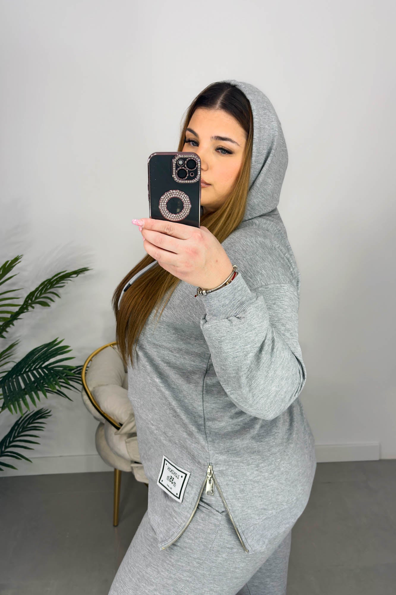 Női plus size melegítőruha kapucnival Rostory 3897-23