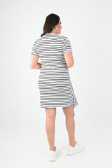 Női plus size csíkos ruha 5082