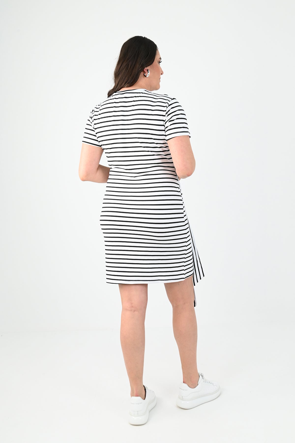 Női plus size csíkos ruha 5082