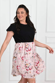 Női plus size virágmintás ruha 5091-22