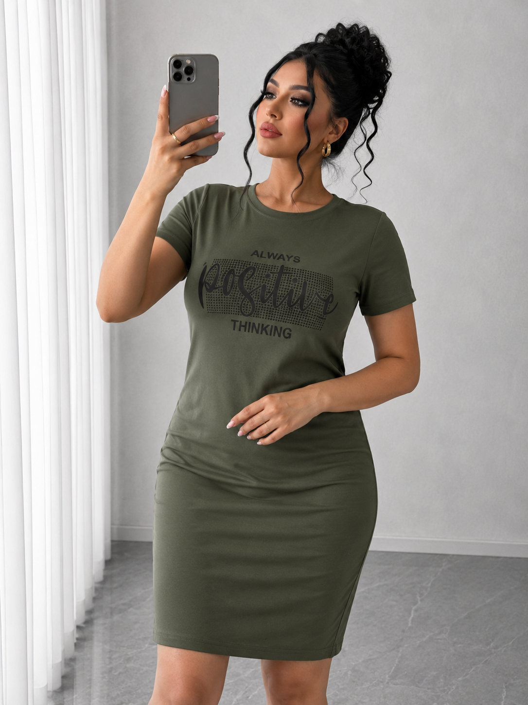 Rochii, Rochie dama marimi mari Positive 5097-22, bigsize.ro
