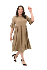 Női plus size ruha gombokkal és foltzsebekkel 5241-24 
