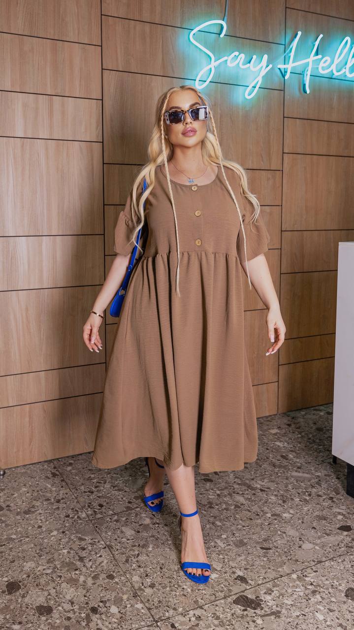 Női plus size ruha gombokkal és foltzsebekkel 5241-24 