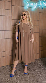 Női plus size ruha gombokkal és foltzsebekkel 5241-24 