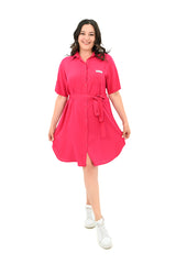Női plus size ruha gombokkal és foltzsebekkel 5246