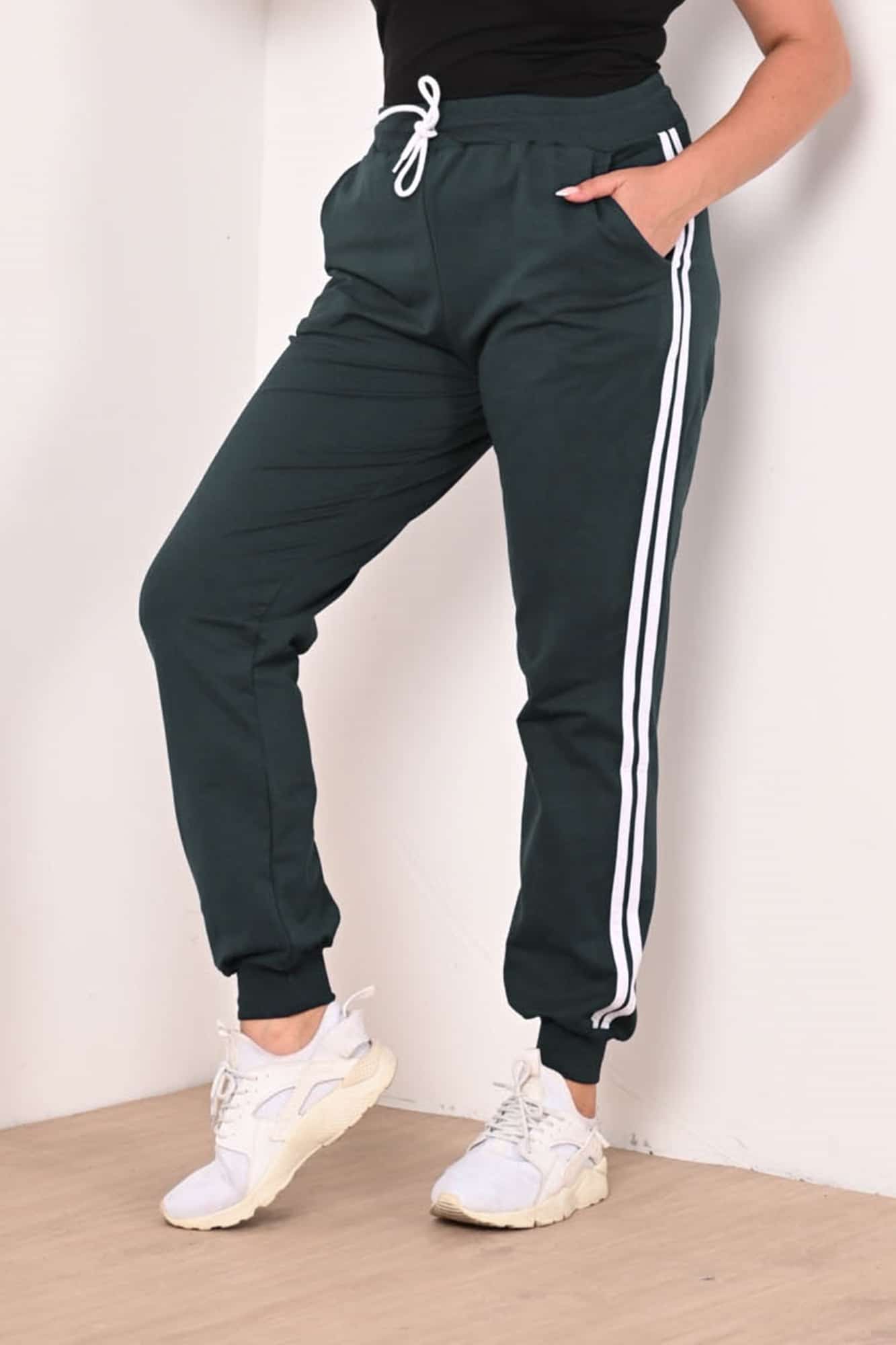 Női plus size kétcsíkos melegítőnadrág 6008-22