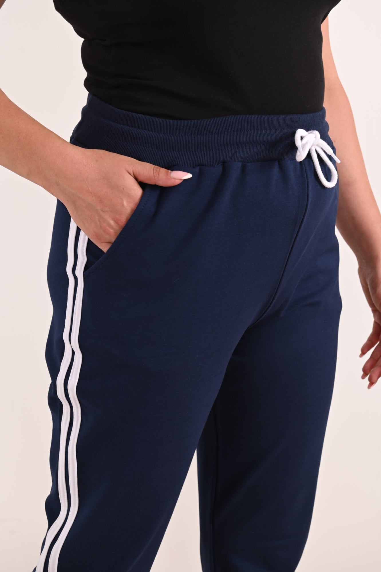 Női plus size kétcsíkos melegítőnadrág 6008-22