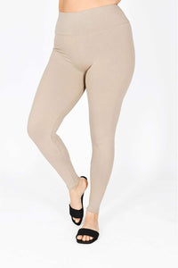 Női plus size lycra leggings bézs színben 6090