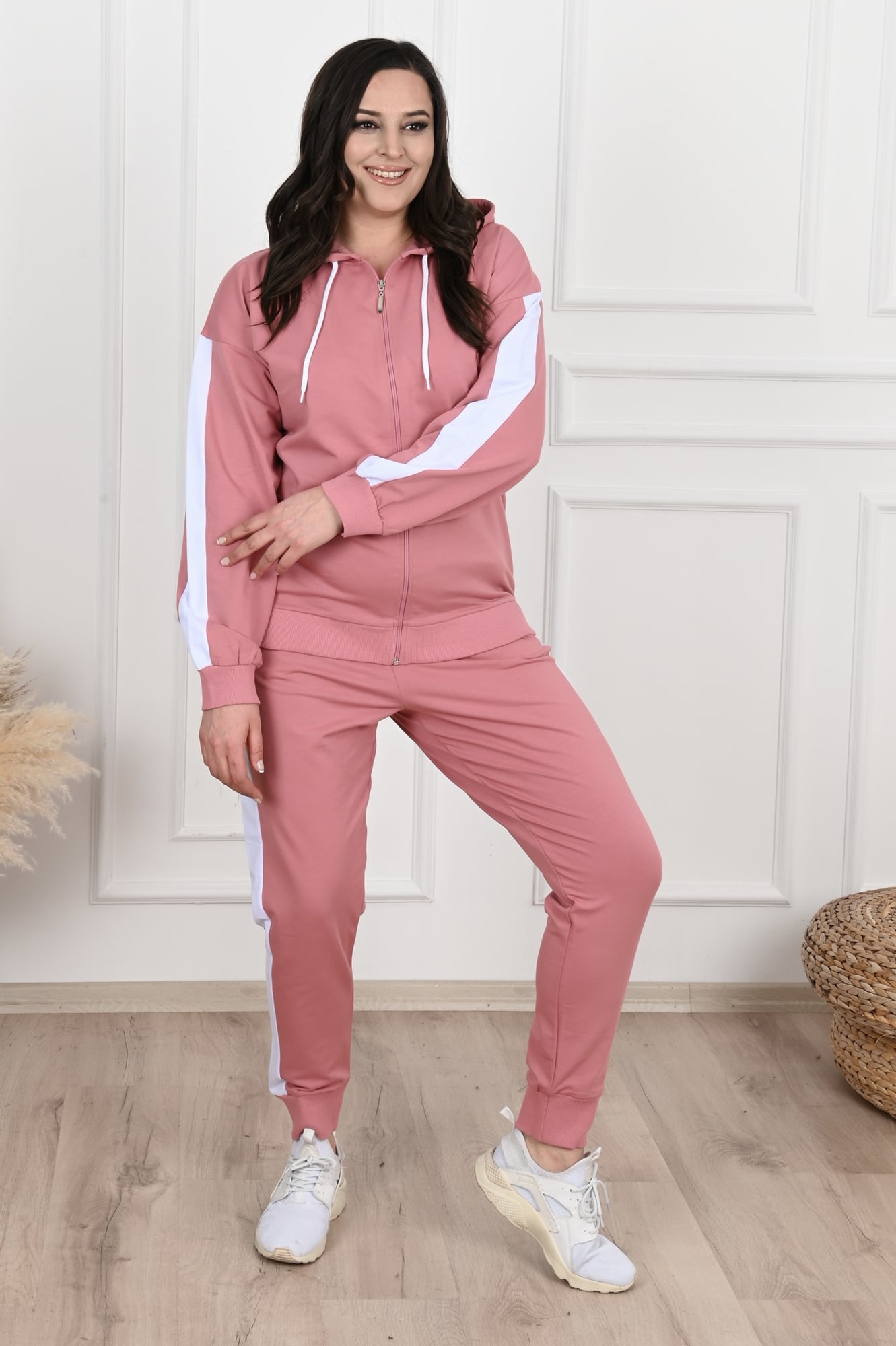 Női plus size csíkos melegítő 6220-3