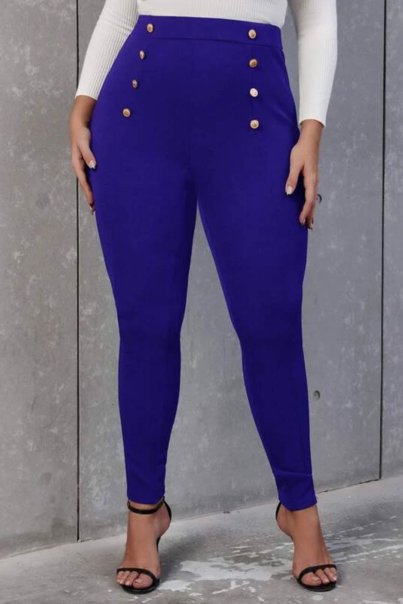 Női plus size nadrág gombokkal 6246