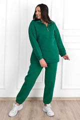 Női melegítőruha plus size bélelt, egyszínű 3578-23