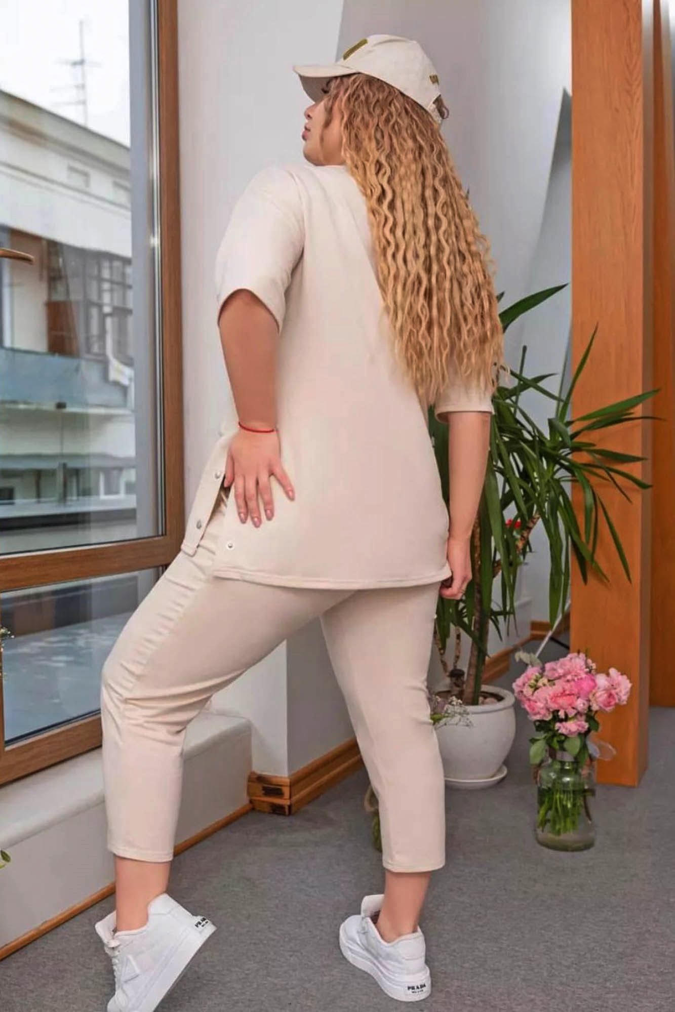 Női plus size melegítő kapcsokkal 8009-23