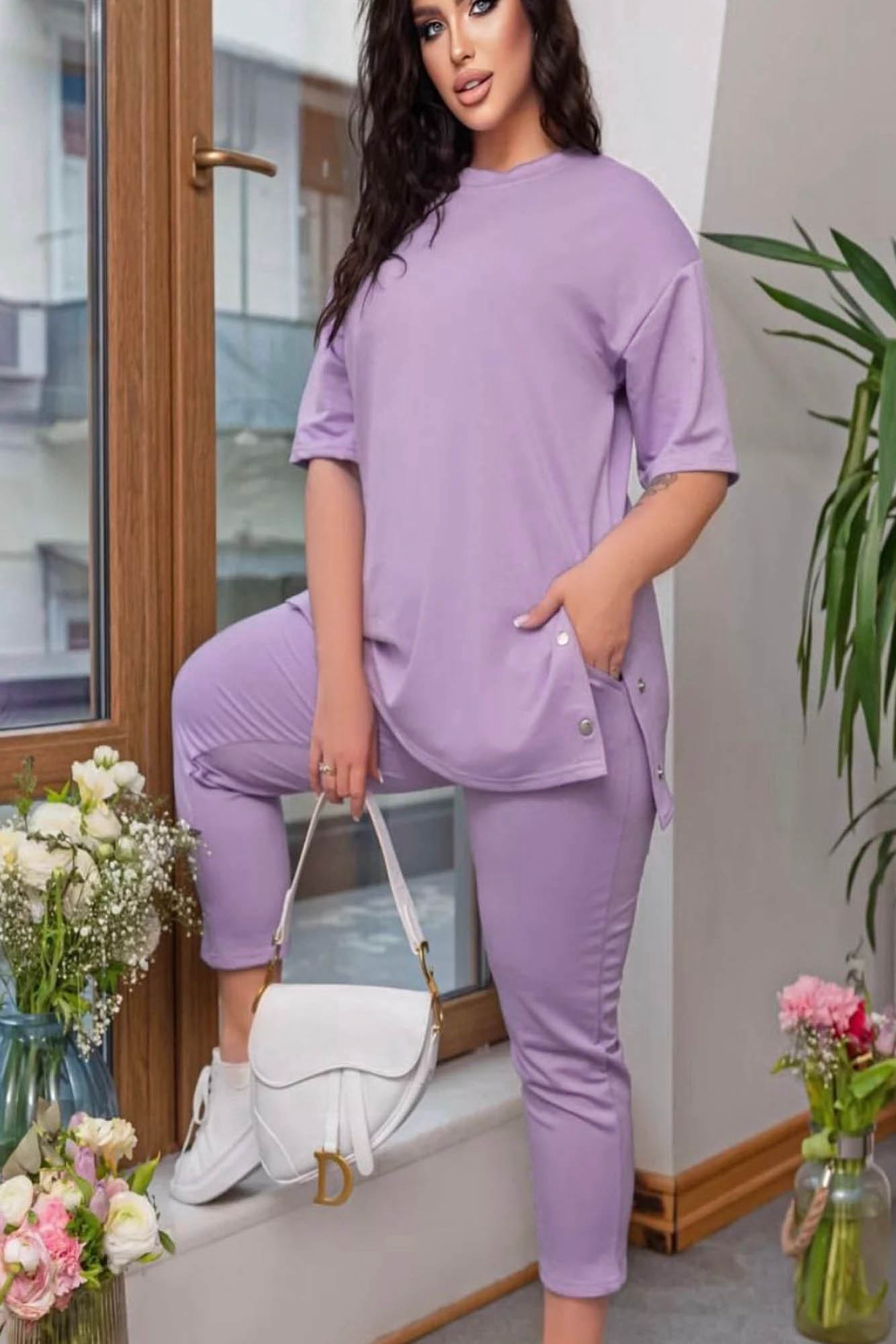 Női plus size melegítő kapcsokkal 8009-23