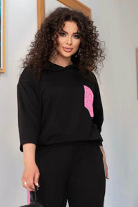 Női melegítőruha plus size Csillámos 8025-23