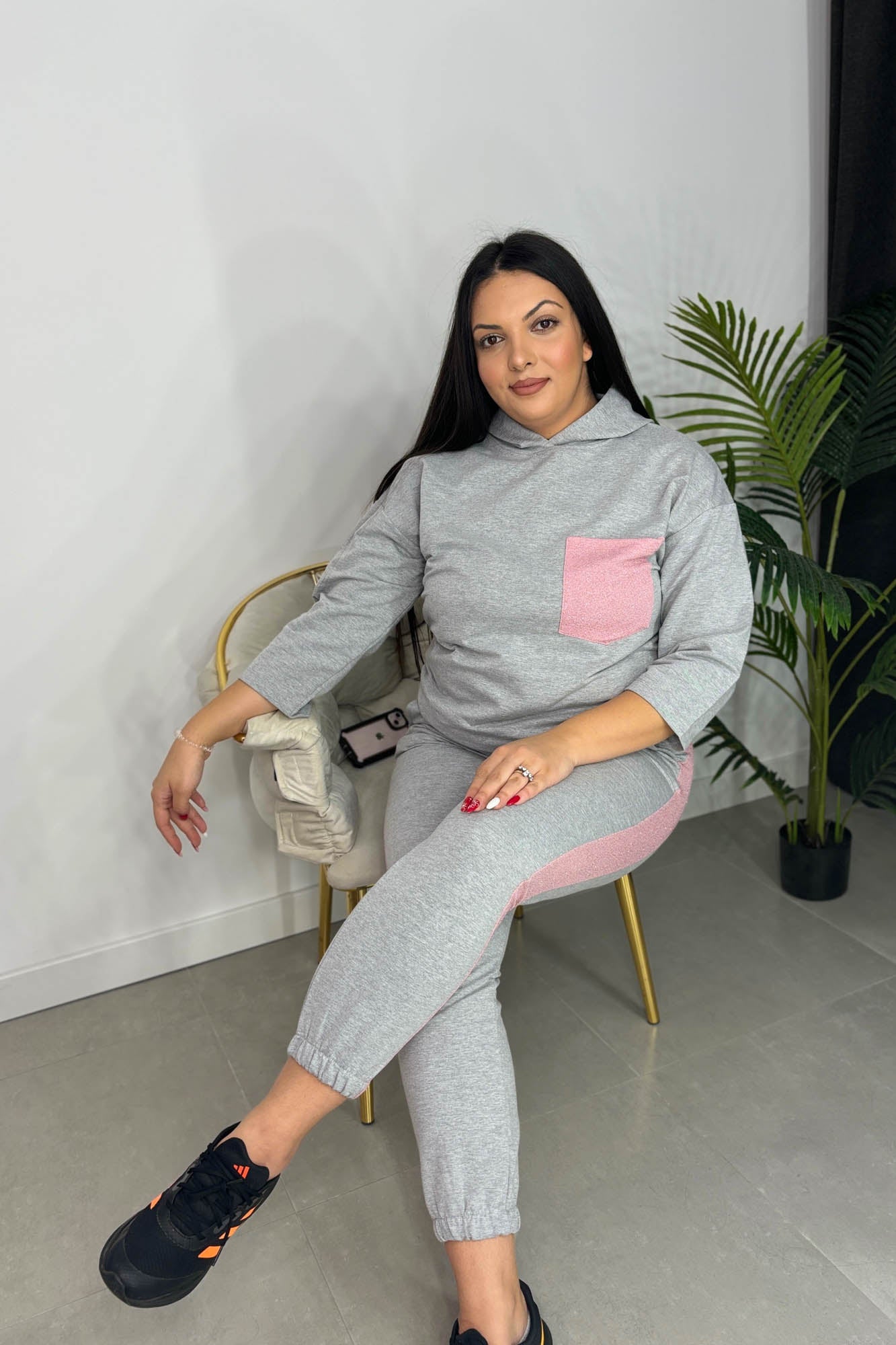 Női melegítőruha plus size Csillámos 8025-23