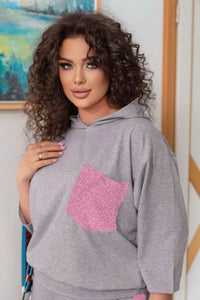 Női melegítőruha plus size Csillámos 8025-23