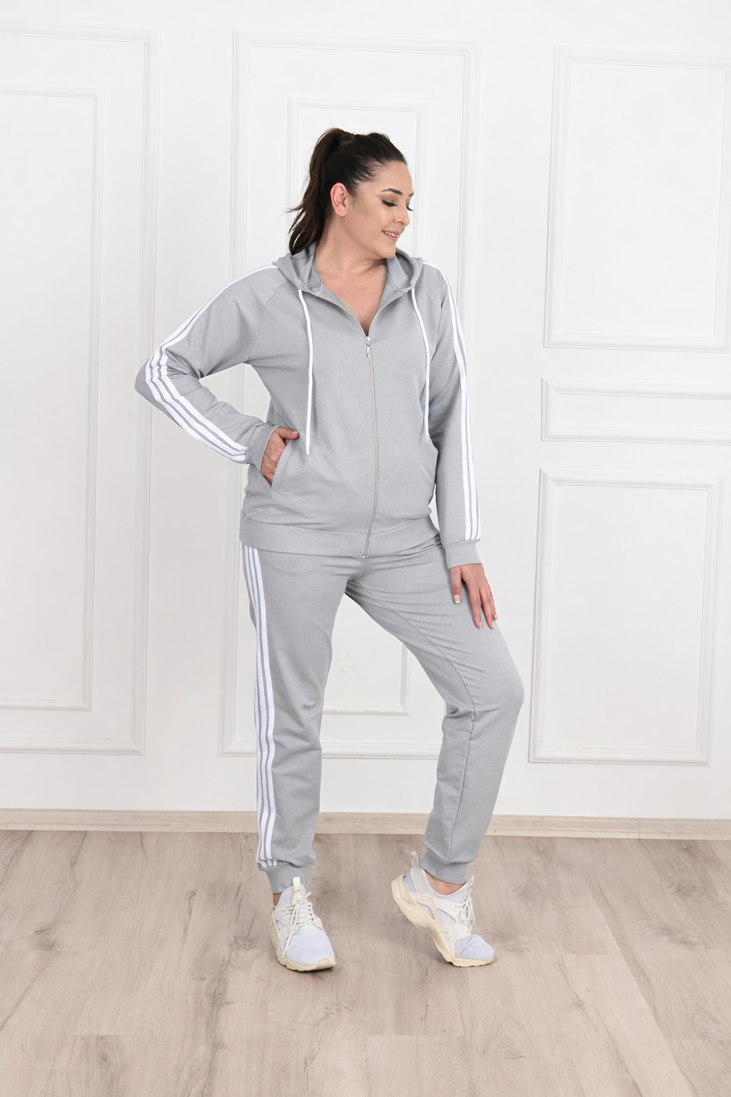 Női plus size csíkos melegítő 8047