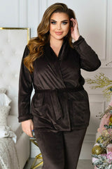 Női plus size 3 részes bársony melegítő 8073-24
