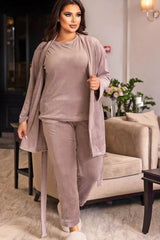 Női plus size 3 részes bársony melegítő 8073-24