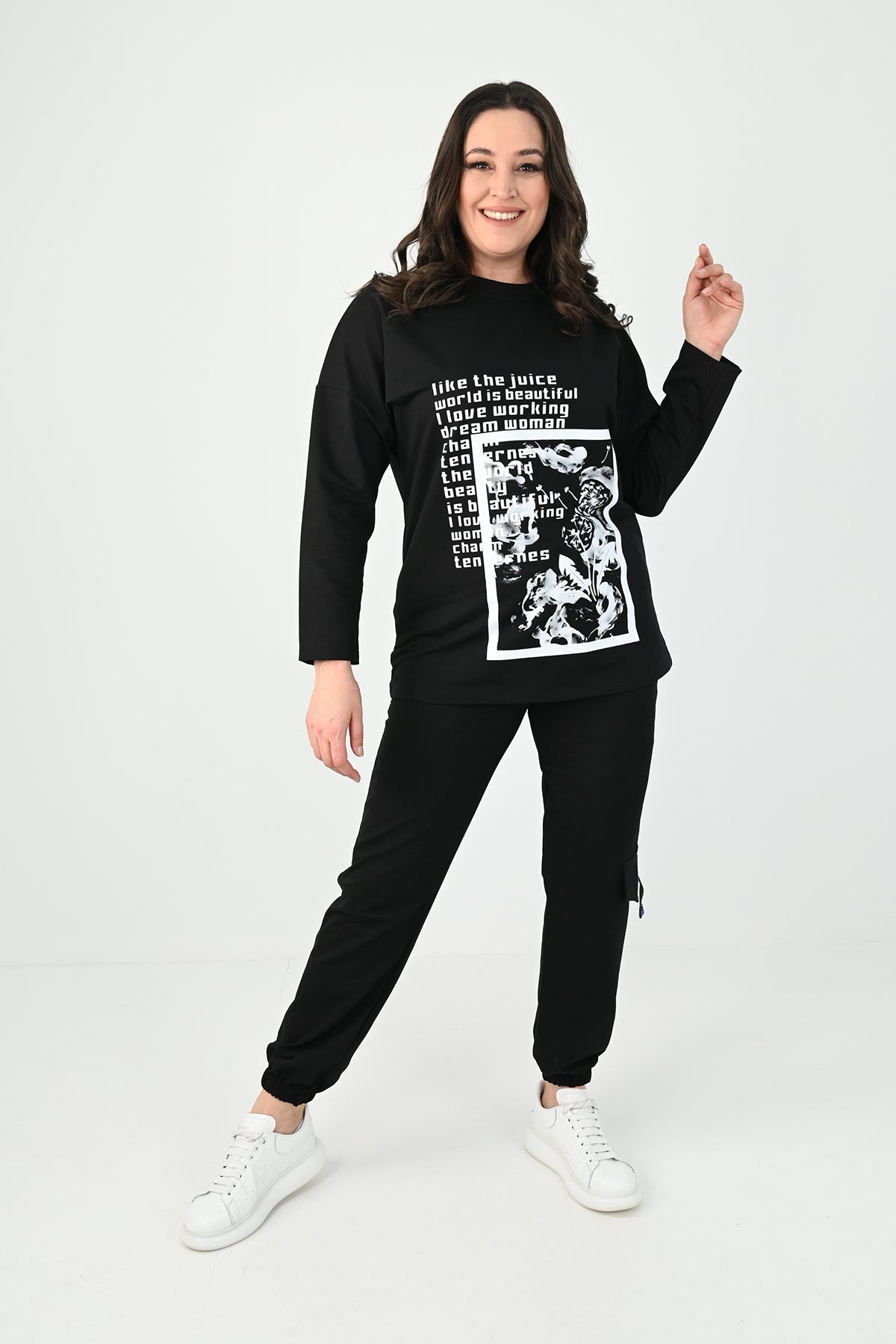 Női plus size pamut melegítő 8075