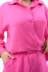 Női plus size rövidnadrág inggel 8121 -24
