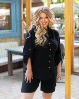 Női plus size rövidnadrág inggel 8121 -24