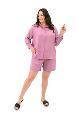 Női plus size rövidnadrág inggel 8121 -24