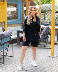 Női plus size rövidnadrág inggel 8121 -24