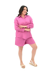 Női plus size rövidnadrág inggel 8121 -24
