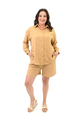 Női plus size rövidnadrág inggel 8121 -24