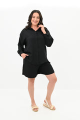 Női plus size rövidnadrág inggel 8121 -24