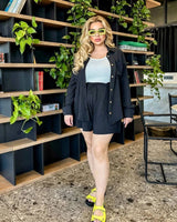 Női plus size rövidnadrág inggel 8121 -24