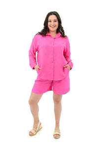 Női plus size rövidnadrág inggel 8121 -24