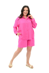Női plus size rövidnadrág inggel 8121 -24
