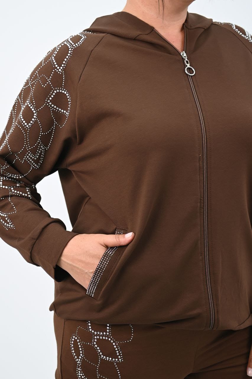 Női plus size melegítő strasszokkal 8129