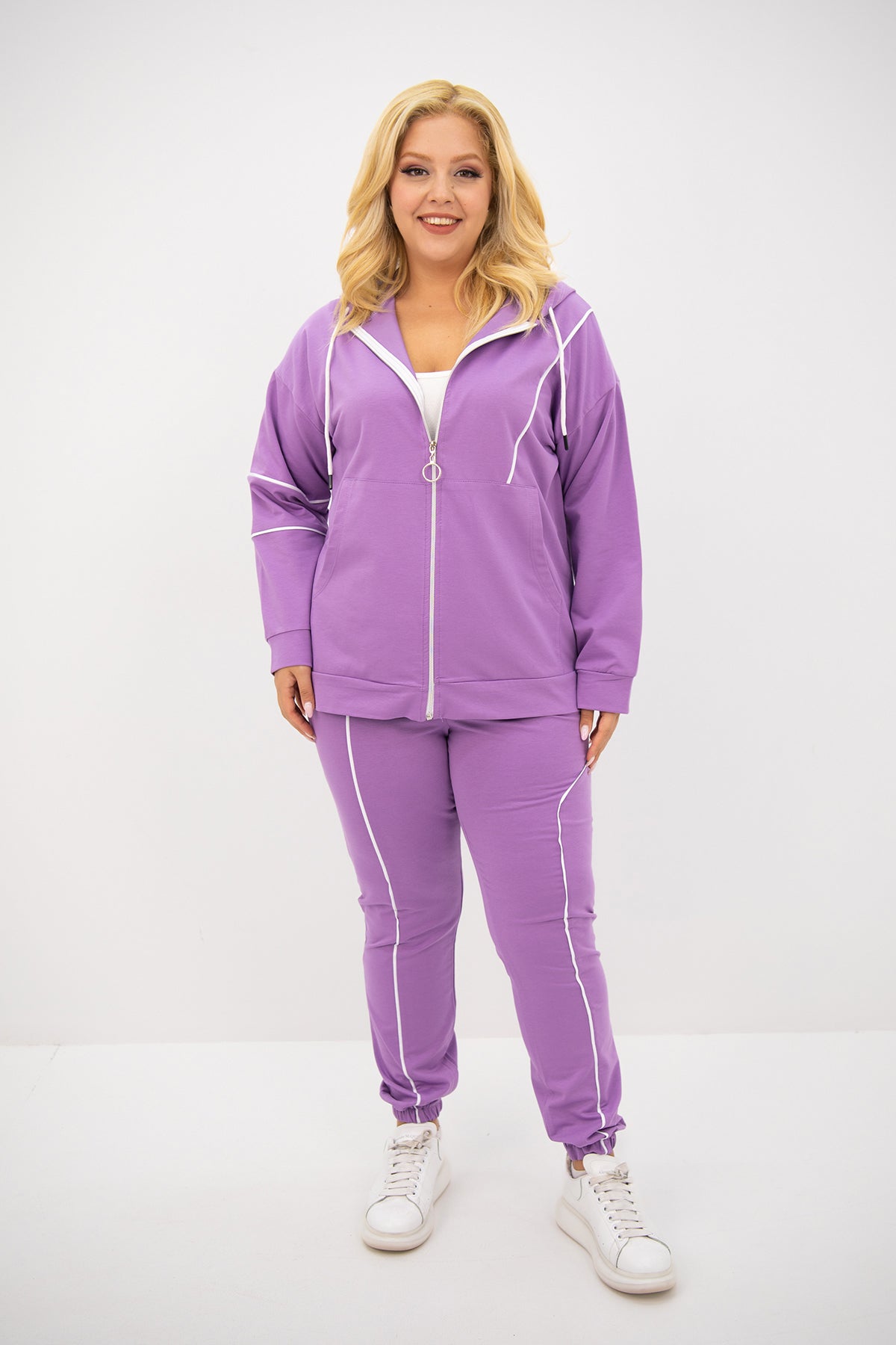 Női plus size melegítő oldalsó cipzárral 8130