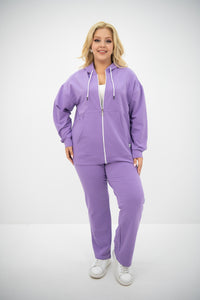 Női plus size melegítő cipzárral és kapucnival 8139