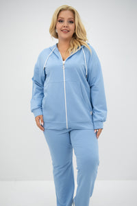 Női plus size melegítő cipzárral és kapucnival 8139