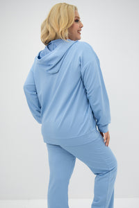 Női plus size melegítő cipzárral és kapucnival 8139
