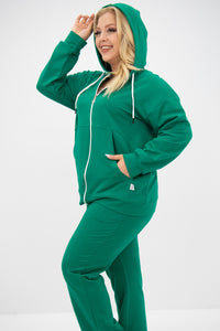 Női plus size melegítő cipzárral és kapucnival 8139