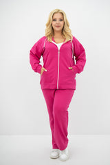Női plus size melegítő cipzárral és kapucnival 8139