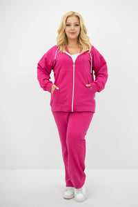 Női plus size melegítő cipzárral és kapucnival 8139