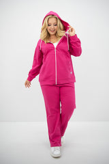 Női plus size melegítő cipzárral és kapucnival 8139