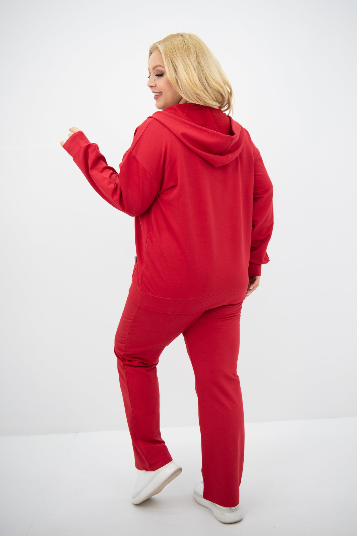 Női plus size melegítő cipzárral és kapucnival 8139
