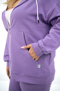 Női plus size melegítő cipzárral és kapucnival 8139